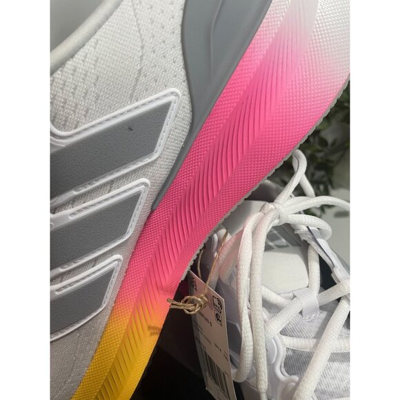 Adidas Ultrarun 5 Running Shoes White/Pink/Yellow US 11.5 Mens Lightweight - Picture 14 of 16